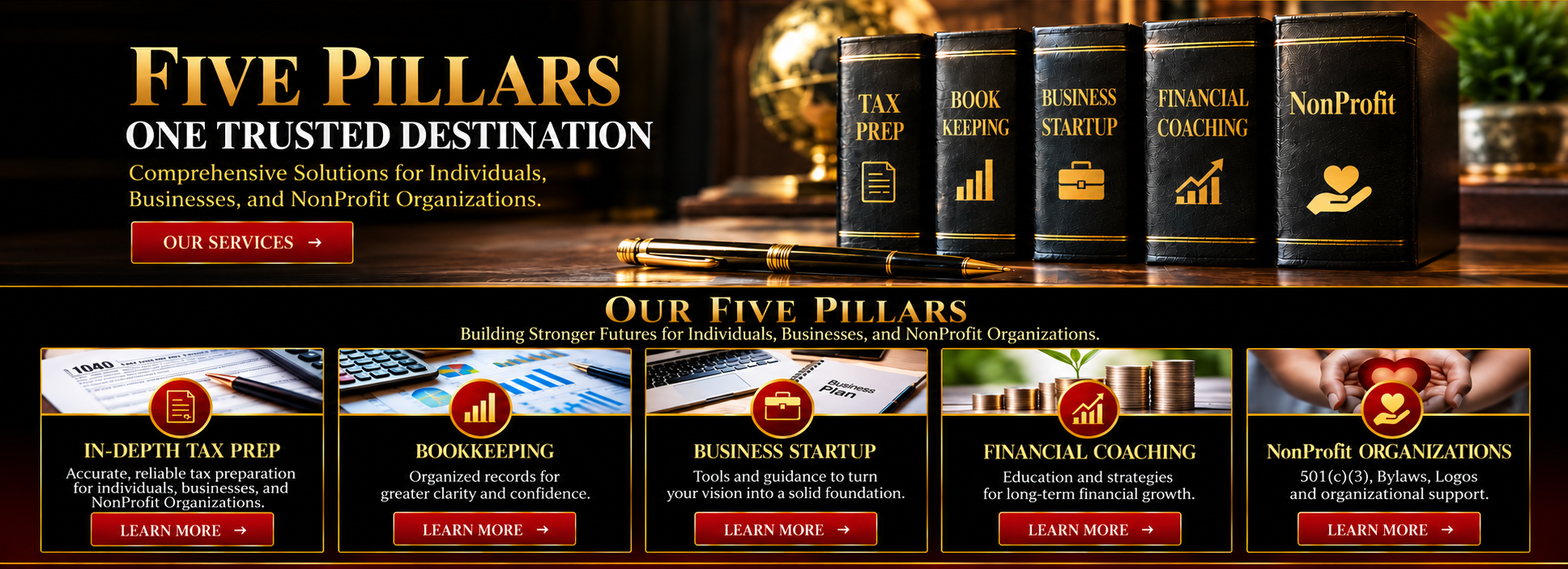 Helping You Build Today for a Brighter Tomorrow. In-depth tax preparation, financial coaching, business start-ups, trademark assistance, and nonprofit organizations.